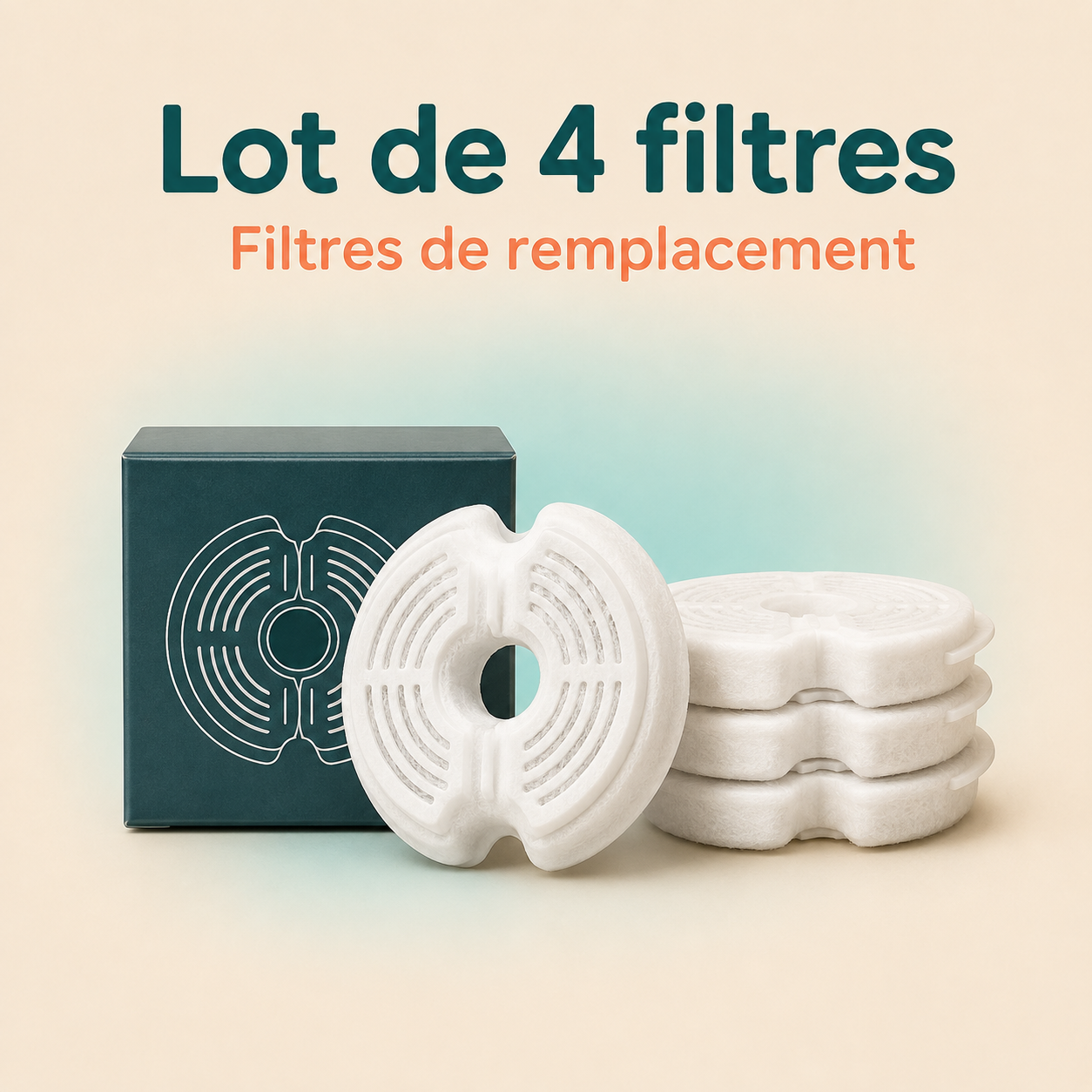 Filtres de Remplacement pour Fontaine à Eau Chien et Chat – Lot de 4 ou 8
