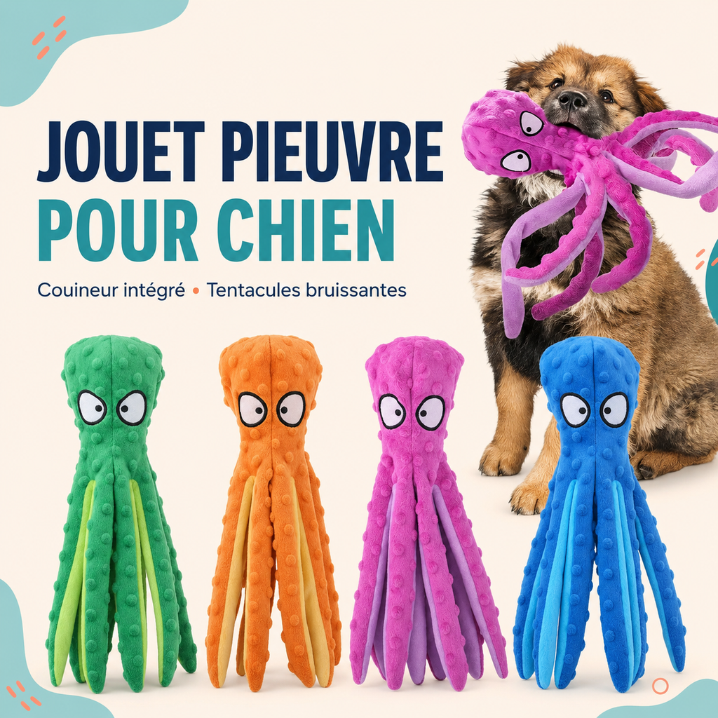 Jouet poulpe résistant à la mastication