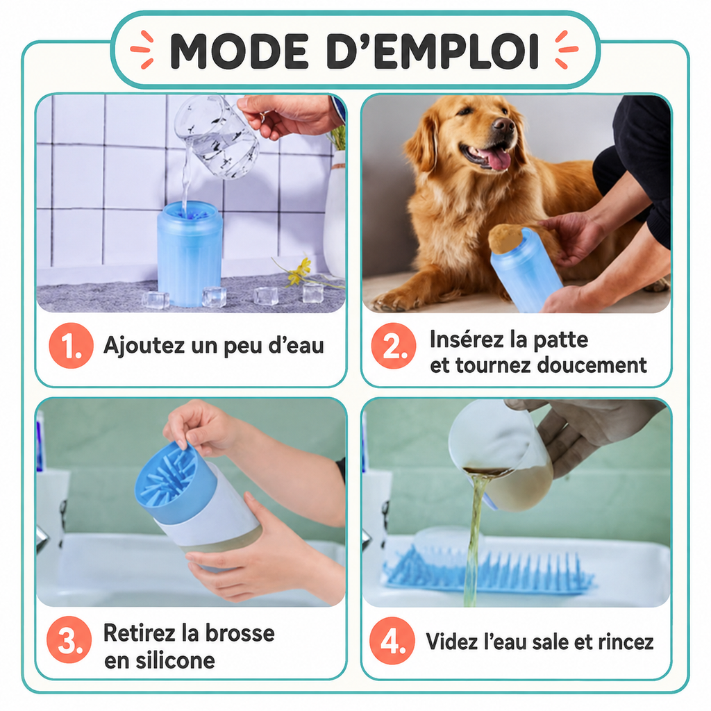 Nettoyeur de Pattes pour Chien – Doux, Rapide et Pratique