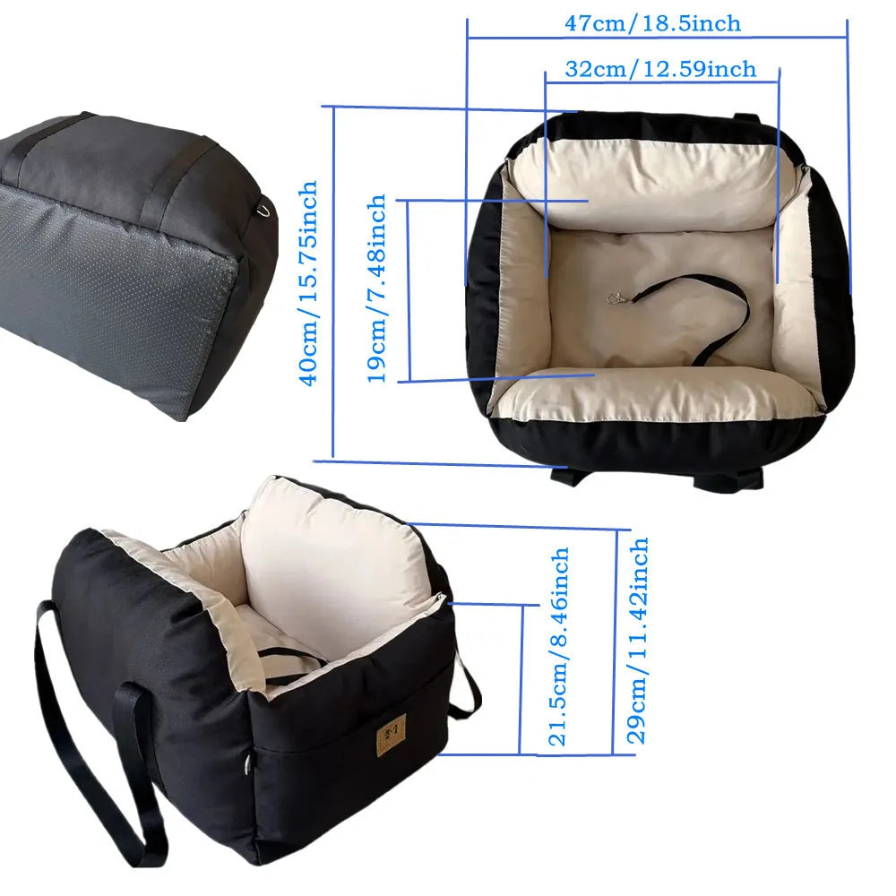 Siège de Voiture pour Chien avec Ceinture de Sécurité